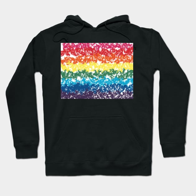 LGBTQ+ PRIDE Flag Painted Swirls Design Hoodie by PurposelyDesigned